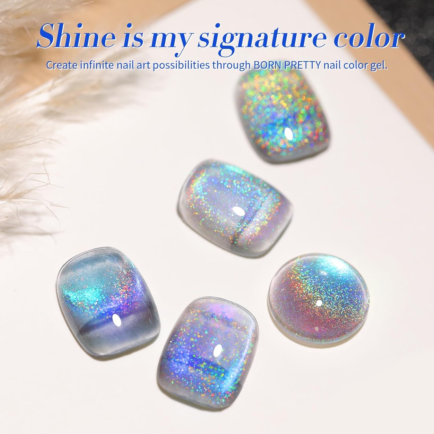 Born Pretty 9D Cat Magnetic Eye Gel Nail Polish Holographic Rainbow Gel Polish Blue Purple Soak Off U V LED Gel Polish Nail Art Design Manicure Salon DIY Home 15ML - Image 9