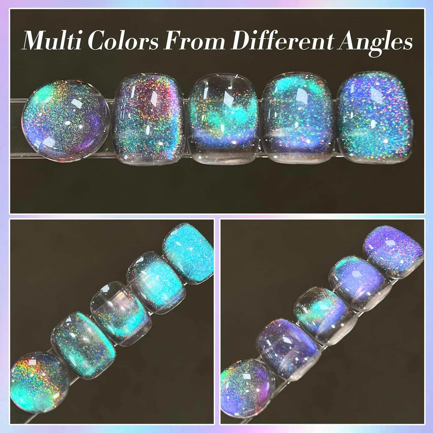 Born Pretty 9D Cat Magnetic Eye Gel Nail Polish Holographic Rainbow Gel Polish Blue Purple Soak Off U V LED Gel Polish Nail Art Design Manicure Salon DIY Home 15ML - Image 7