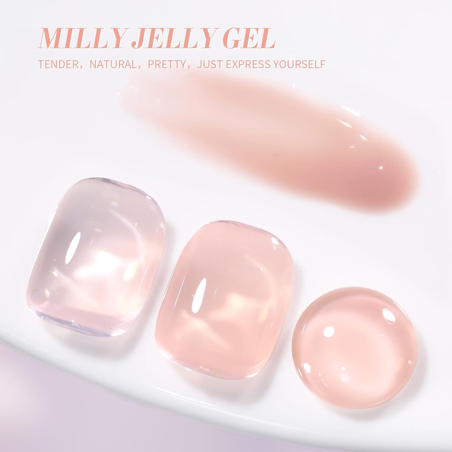 BORN PRETTY Jelly Gel Nail Polish Jelly Nude Gel Polish Sheer Translucent Skin Stone Natural Soak Off Hema-Free Gel Polish Nail Art DIY 15ML - Image 4