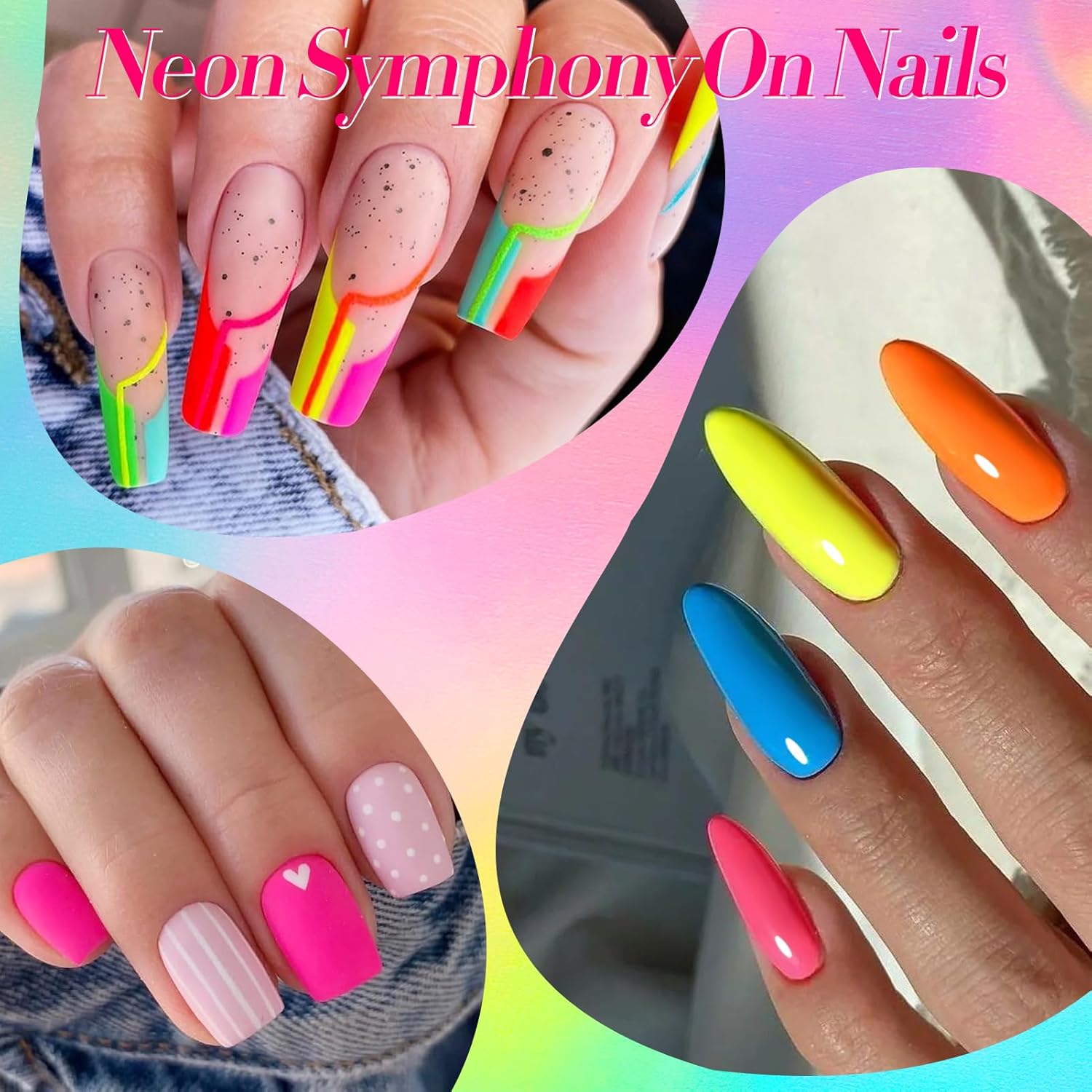 Born Pretty Neon Nail Polish Set, 15 Colors Spring Summer Nail Polish Quick Dry Nail Polish Kit Hot Pink Yellow Green Blue Nail Lacquer Glossy Nail Polish Manicure Set - Image 5