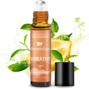 Breathe Essential Oil Roll-On Blend, Therapeutic-Grade Clear Breathing & Energy Boost, 100% Natural & Pure, Pure Blend of Eucalyptus, Peppermint & Australian Tea Tree, 10ml