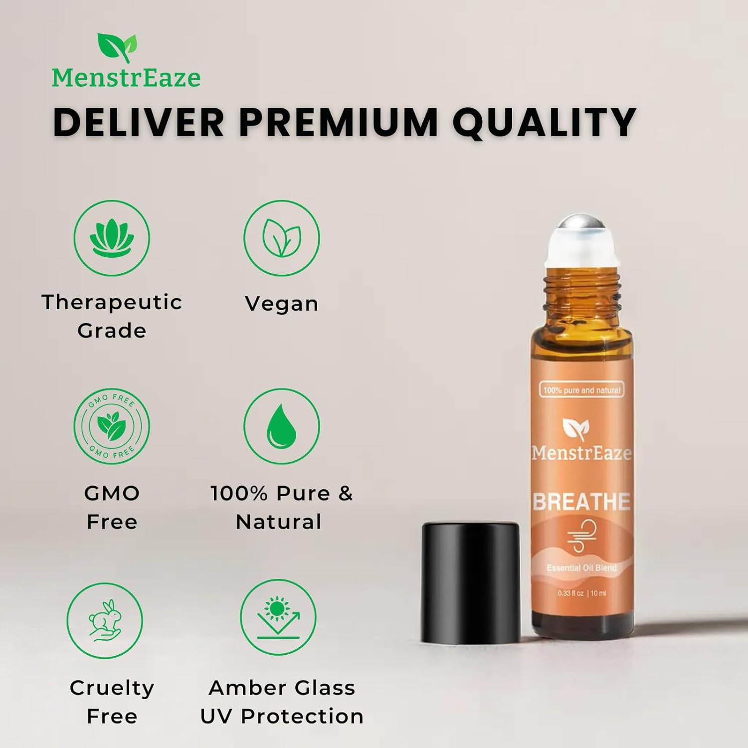 Breathe Essential Oil Roll-On Blend, Therapeutic-Grade Clear Breathing & Energy Boost, 100% Natural & Pure, Pure Blend of Eucalyptus, Peppermint & Australian Tea Tree, 10ml - Image 5