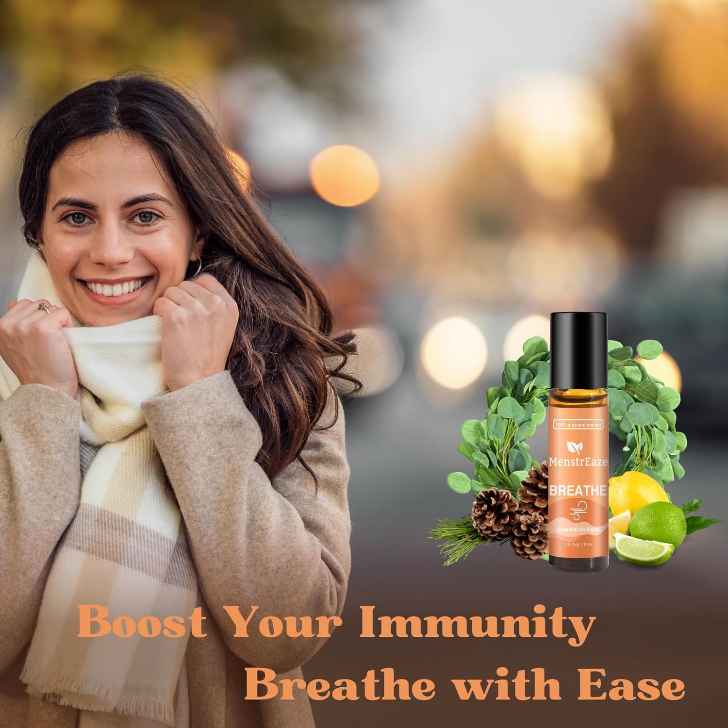Breathe Essential Oil Roll-On Blend, Therapeutic-Grade Clear Breathing & Energy Boost, 100% Natural & Pure, Pure Blend of Eucalyptus, Peppermint & Australian Tea Tree, 10ml - Image 4