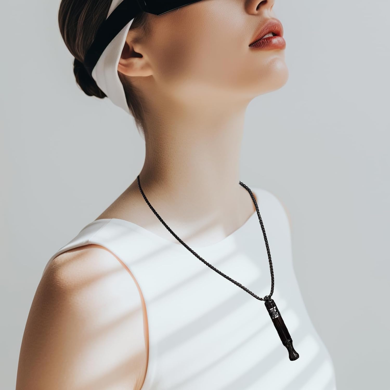 Breathlink Quit Smoking V2 Necklace Stress Fidget Relief Anxiety Aid, Silver - Image 3