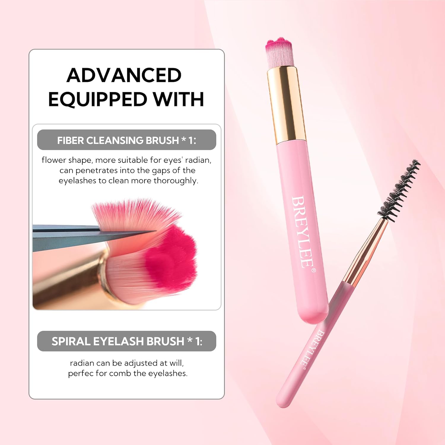 BREYLEE Shampoo for Lash Extensions, 60ml+Rinse Bottle+Brushes, Eyelash Extension Cleanser, Lash Wash Bath, Lash Cleaner for Makeup Cleansing Foams, Paraben & Sulfate Free for Salon and Home Use - Image 6