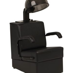 Buy-Rite Kate Professional Hair Dryer & Chair Combo - 980W Hooded Salon Hair Dryer with Timer, 4 Temp Settings, Removable Arms & Wood Frame Chair, Commercial Use, Black, OD-431HL-1500