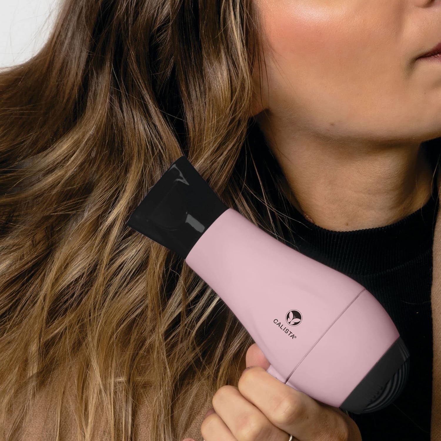 CALISTA GoGo Mini Hair Dryer | Dry and Style Hair with Mini, Foldable Blow Dryer | 1000-Watt Dryer | Includes Concentrator Attachment | Perfect Travel Tool (Blush) - Image 6