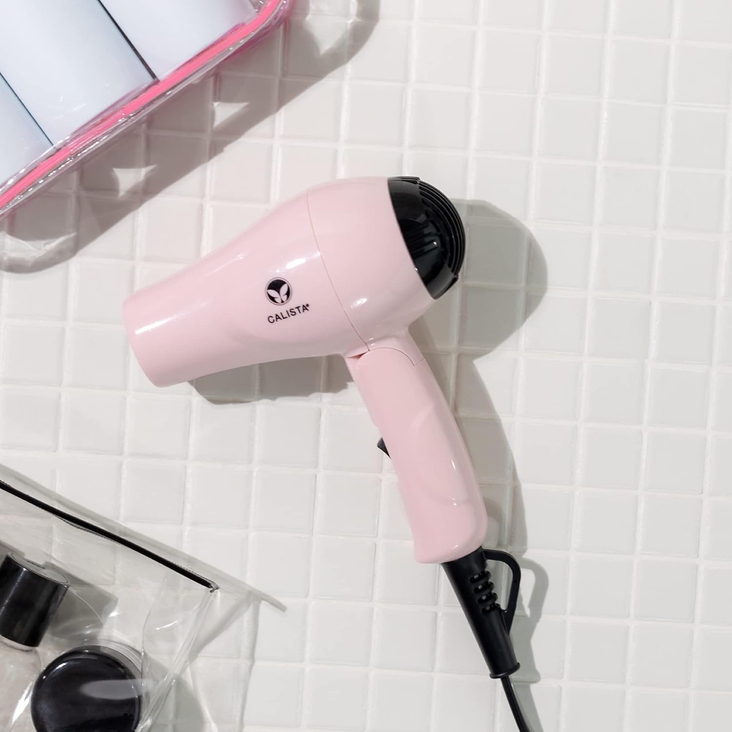 CALISTA GoGo Mini Hair Dryer | Dry and Style Hair with Mini, Foldable Blow Dryer | 1000-Watt Dryer | Includes Concentrator Attachment | Perfect Travel Tool (Blush) - Image 4