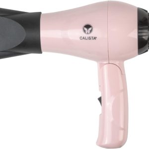 CALISTA GoGo Mini Hair Dryer | Dry and Style Hair with Mini, Foldable Blow Dryer | 1000-Watt Dryer | Includes Concentrator Attachment | Perfect Travel Tool (Blush)