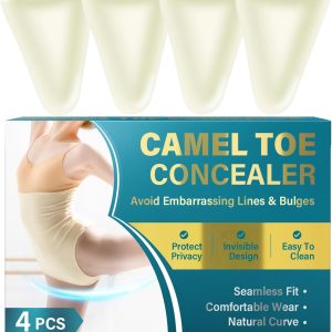 Camel Toe Concealer, Seamless Camel Toe Hider for Women, Reusable Anti Camel Toe Insert for Swimsuits, Leggings, Bikini &Tight Clothes, Waterproof, Soft, Easy to Clean, 4PCS