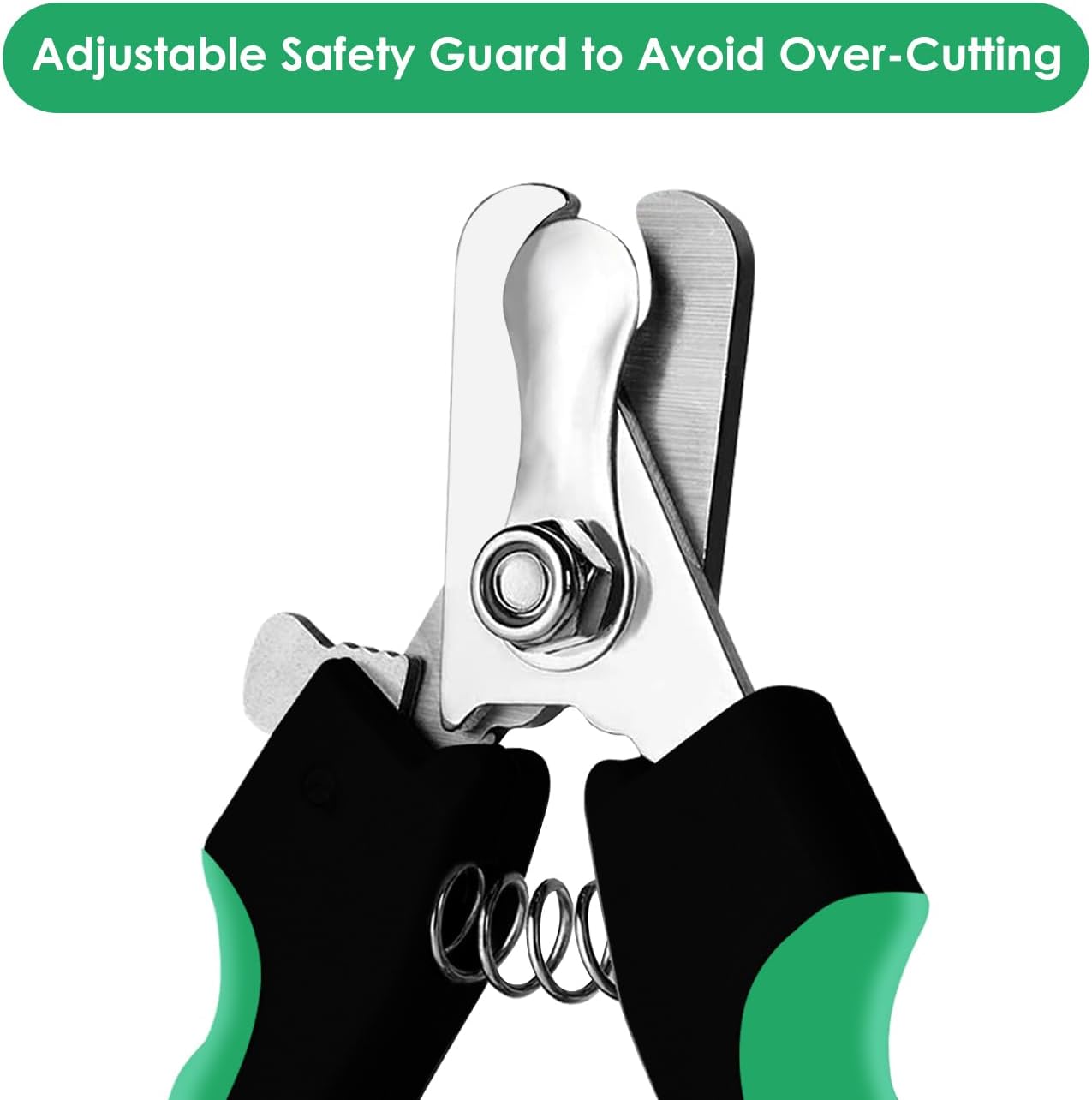 Candure Dog Nail Clippers Professional Pet Nail Clipper Suitable for Cats, Rabbits and Guinea Pigs - Safety Lock/Protective Guard to Avoid Over Cutting (Green, Medium to Small) - Image 2