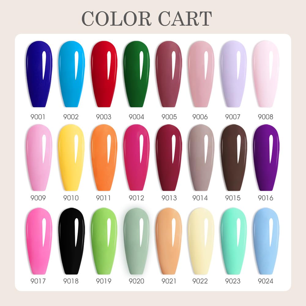 CANNI CC1 30Pcs 9ML Hema-free Gel Nail Polish Set, Black Pink Nude Red Blue Green Gel Polish Kit Color Soak Off LED Nail Gel Polish Set Nail Art Starter Manicure Salon DIY at Home - Image 3