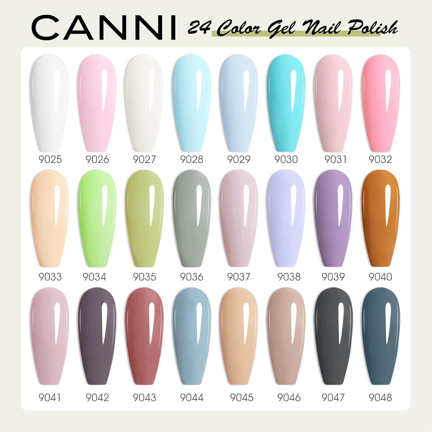 CANNI CC2 Gel Nail Polish Set, 30 Pcs 9ml White Pink Nude Blue Pastel Gel Polish Kit Soak Off LED Natural Nail Polish Set Nail Art Starter Manicure Salon DIY at Home - Image 3