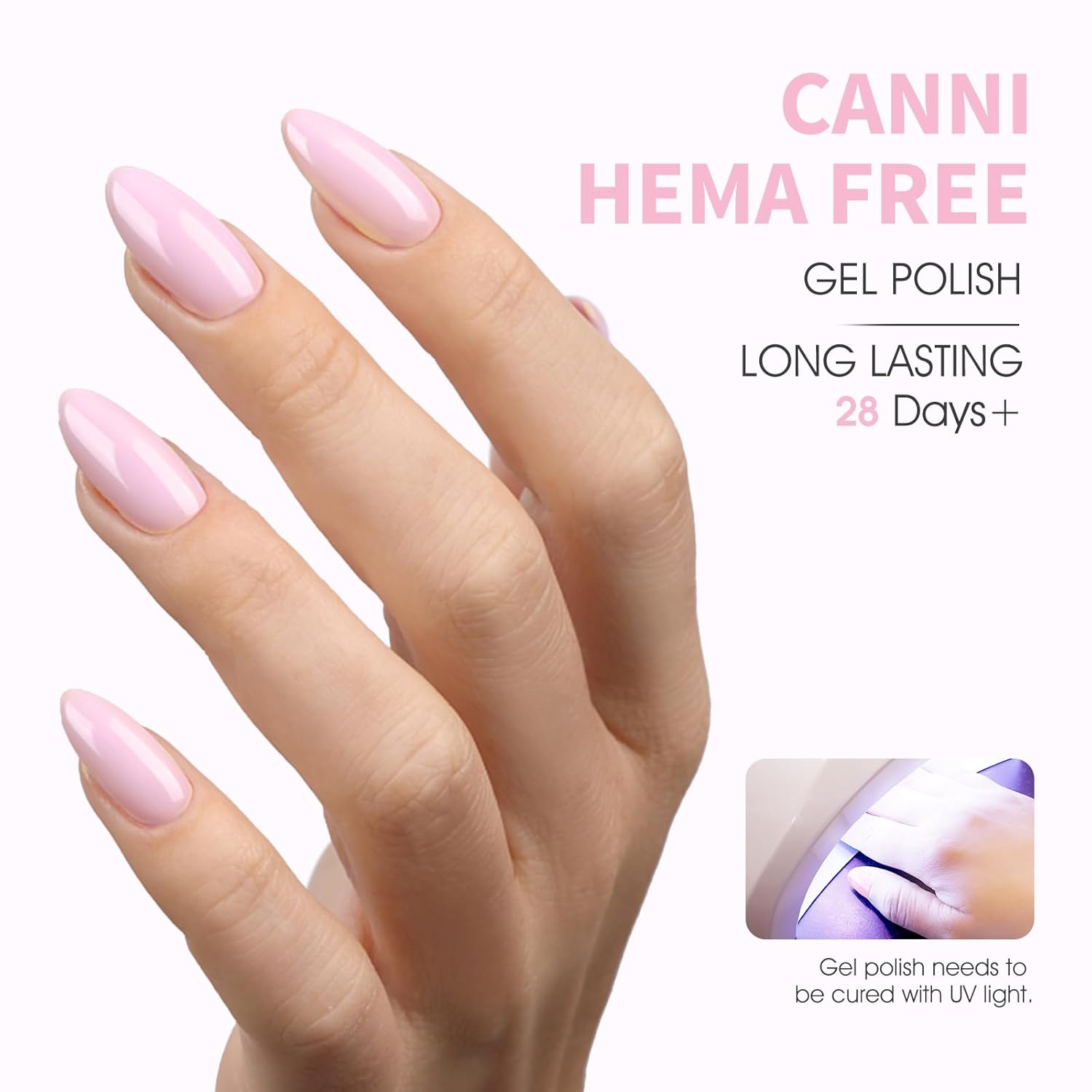 CANNI Light Pink Gel Nail Polish, 1Pcs Baby Pink Gel Polish Soft Pale Color High Gloss Soak Off U V Nail Manicure Salon DIY - Image 3