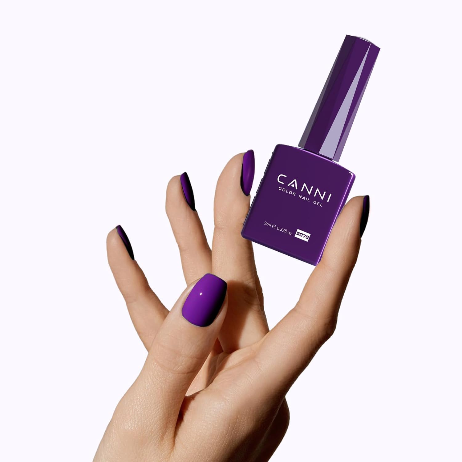 CANNI Purple Gel Nail Polish, Dark Purple Neon Color, High Gloss Soak Off UV Gel Nail Polish for French Nail Manicure Salon DIY - Image 5