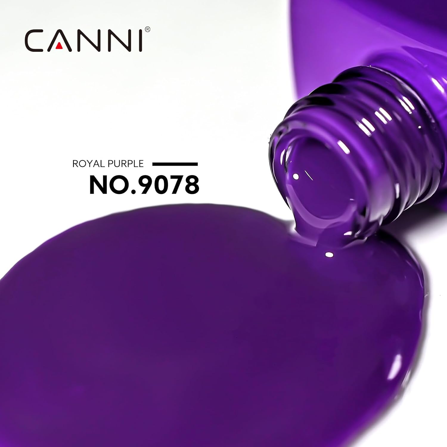 CANNI Purple Gel Nail Polish, Dark Purple Neon Color, High Gloss Soak Off UV Gel Nail Polish for French Nail Manicure Salon DIY - Image 2
