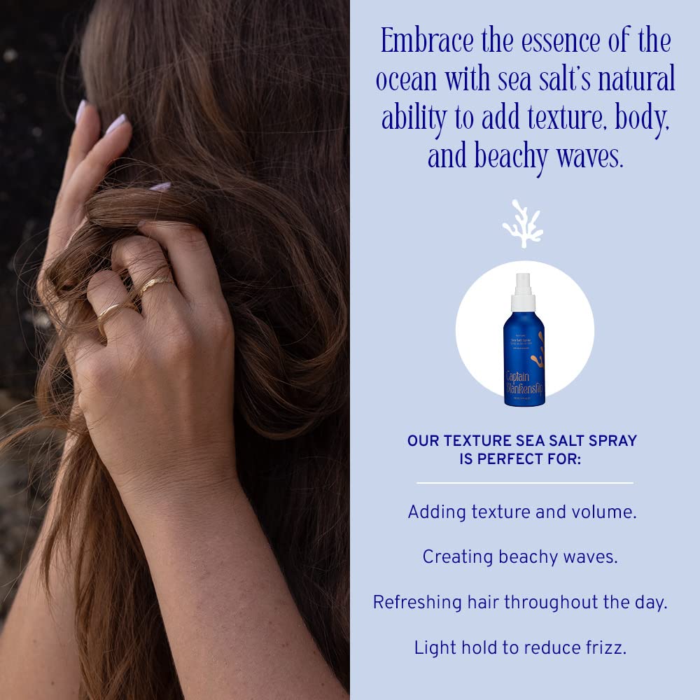 Captain Blankenship Texture Sea Salt Hair Spray | Adds Volume, Texture & Natural Waves | Color-Safe, Organic, Sulfate-Free, Vegan Haircare - 2 oz - Image 3