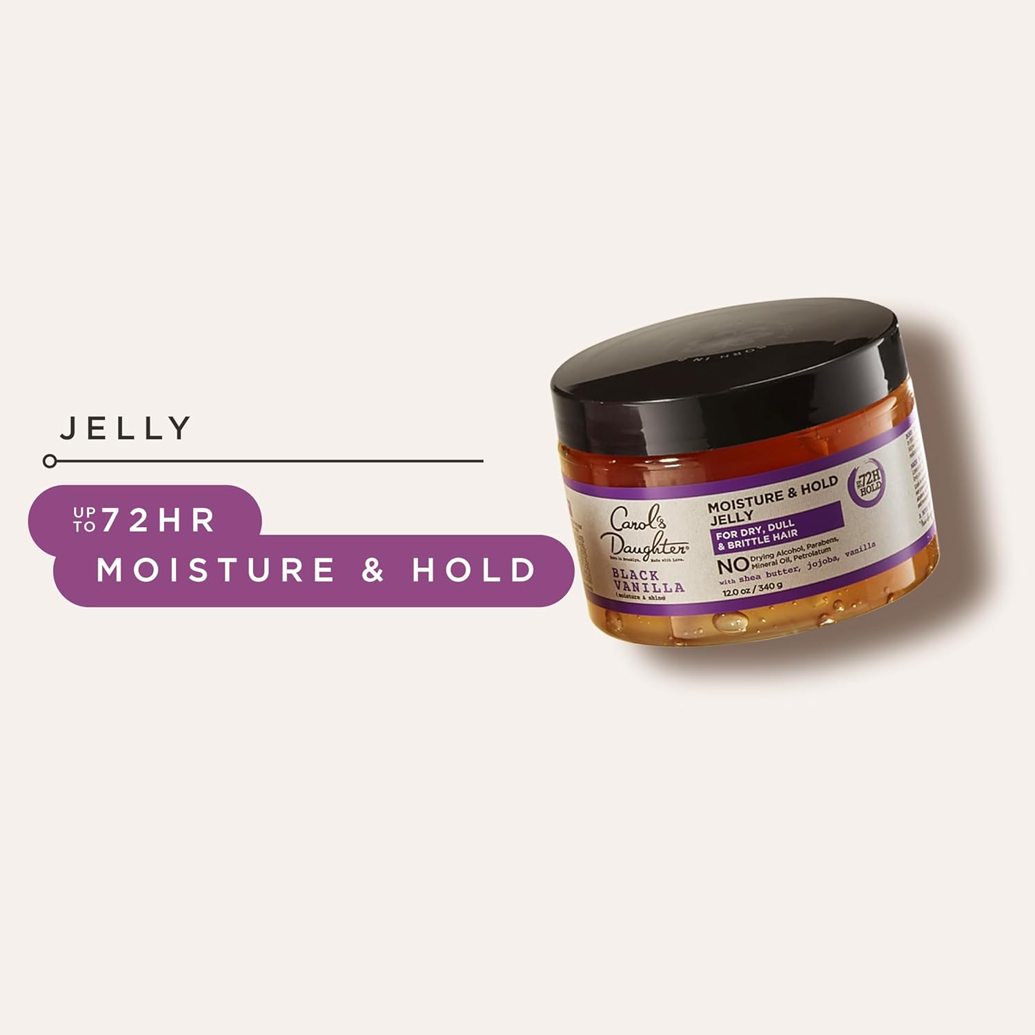 Carol's Daughter Black Vanilla Moisture and Hold Jelly, Hair Gel For Dry Hair with Shea Butter, Jojoba and Vanilla, 12 Fl Oz - Image 5