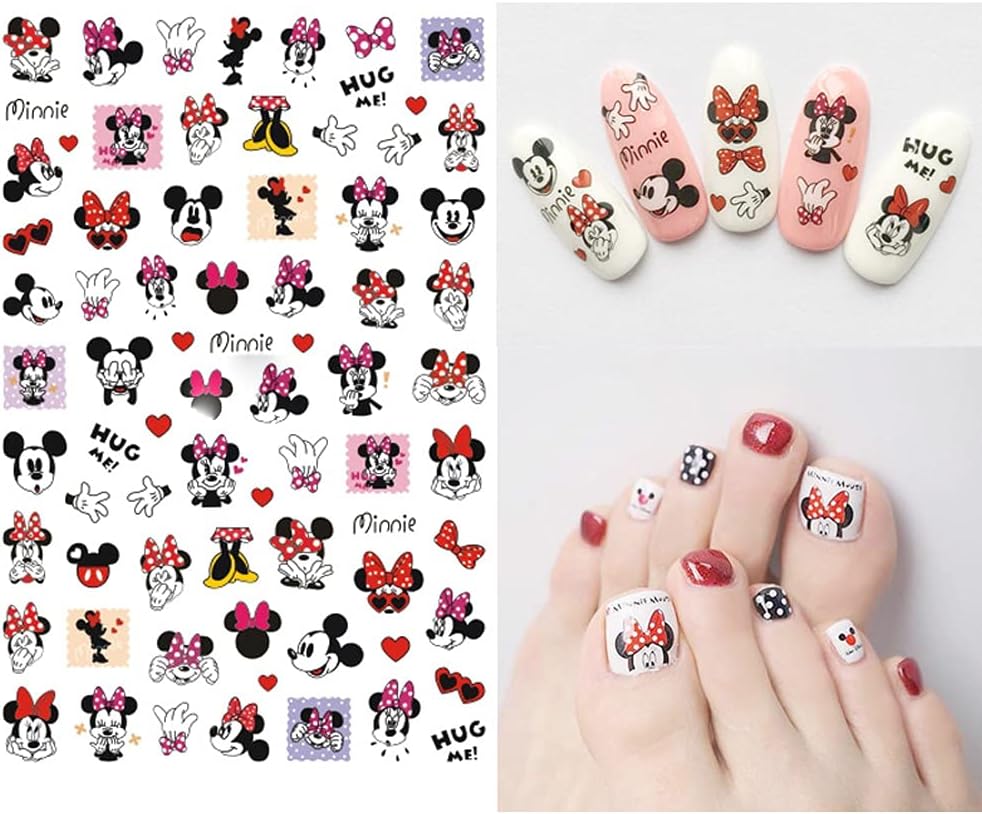 Cartoon Nail Art Stickers Decal 3D Self-Adhesive Nail Decals Cute Cartoon Nail Art Supplies Luxury Designer Nail Stickers for Women Kids Girls Manicure Acrylic Nails Decoration Accessories 8 Sheets - Image 2