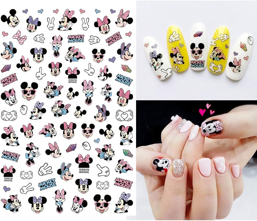 Cartoon Nail Art Stickers Decal 3D Self-Adhesive Nail Decals Cute Cartoon Nail Art Supplies Luxury Designer Nail Stickers for Women Kids Girls Manicure Acrylic Nails Decoration Accessories 8 Sheets - Image 4