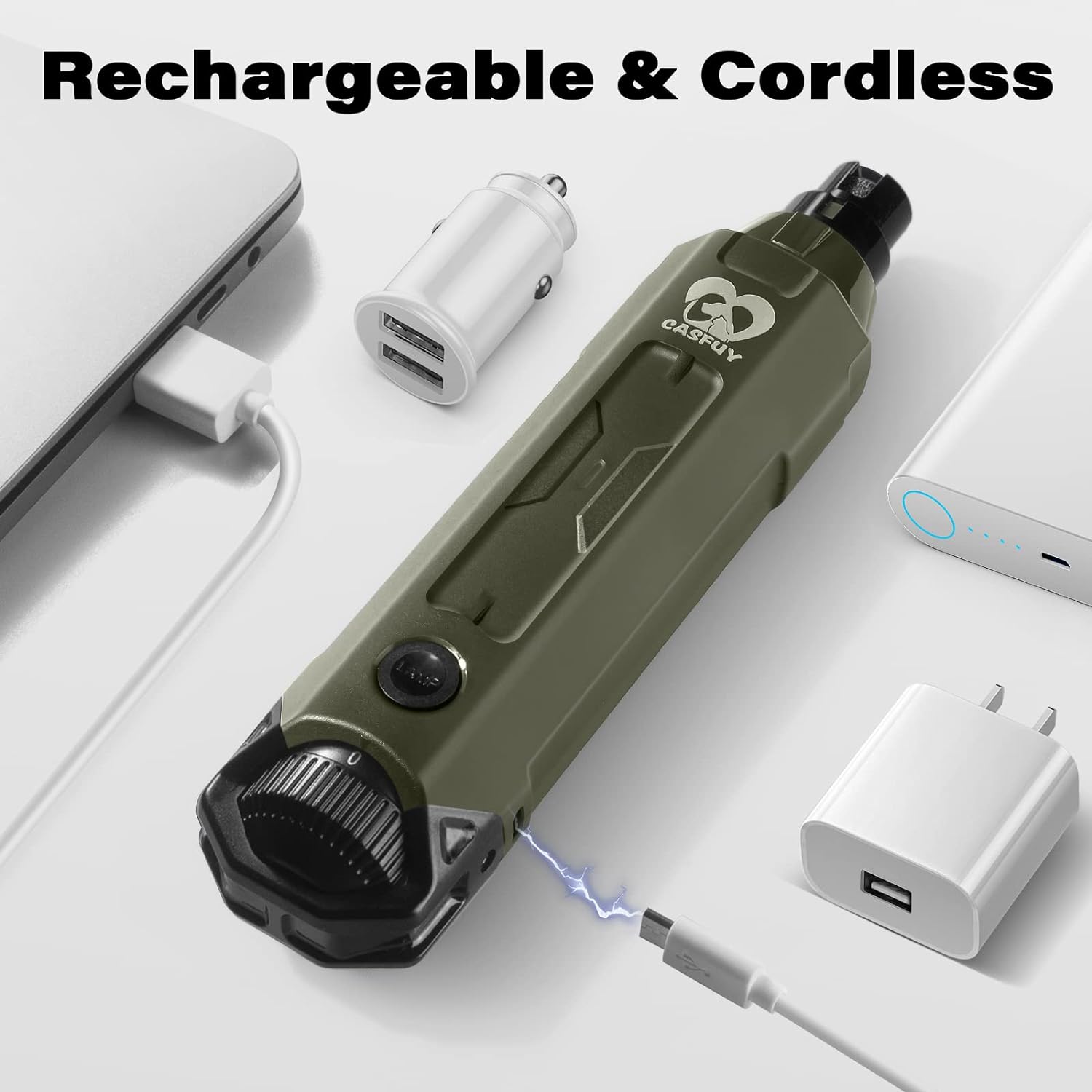 Casfuy Rechargeable 6-Speed Quiet Dog Nail Grinder for All Dog Sizes - Image 6