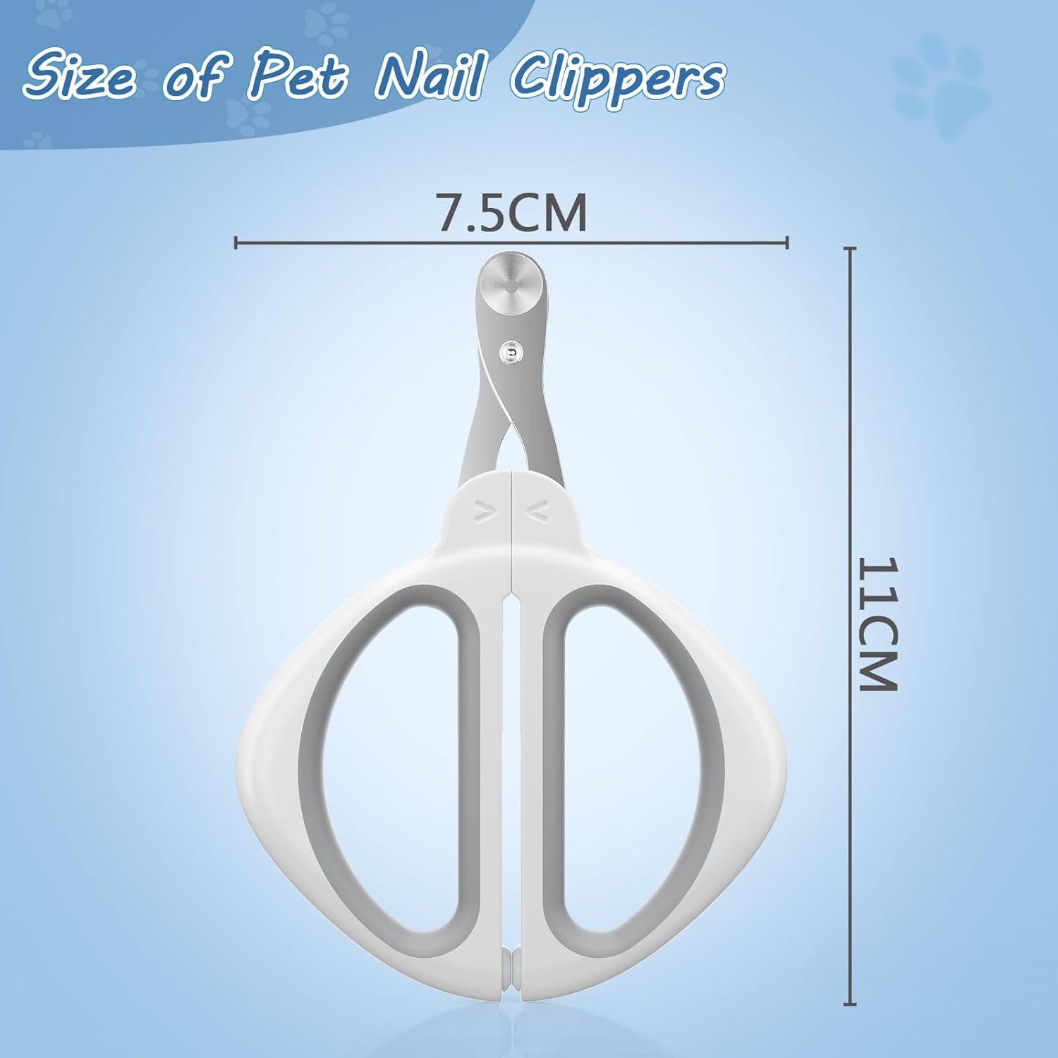 Cat Nail Clipper, Cat Nail Trimmer with Positioning Round Hole, Sharp Non-Slip Handle Cat Claw Clipper, Safe Indoor Cat Nail Clipper, Pet Nail Clipper for Cats, Puppies and More Animals - Grey - Image 7