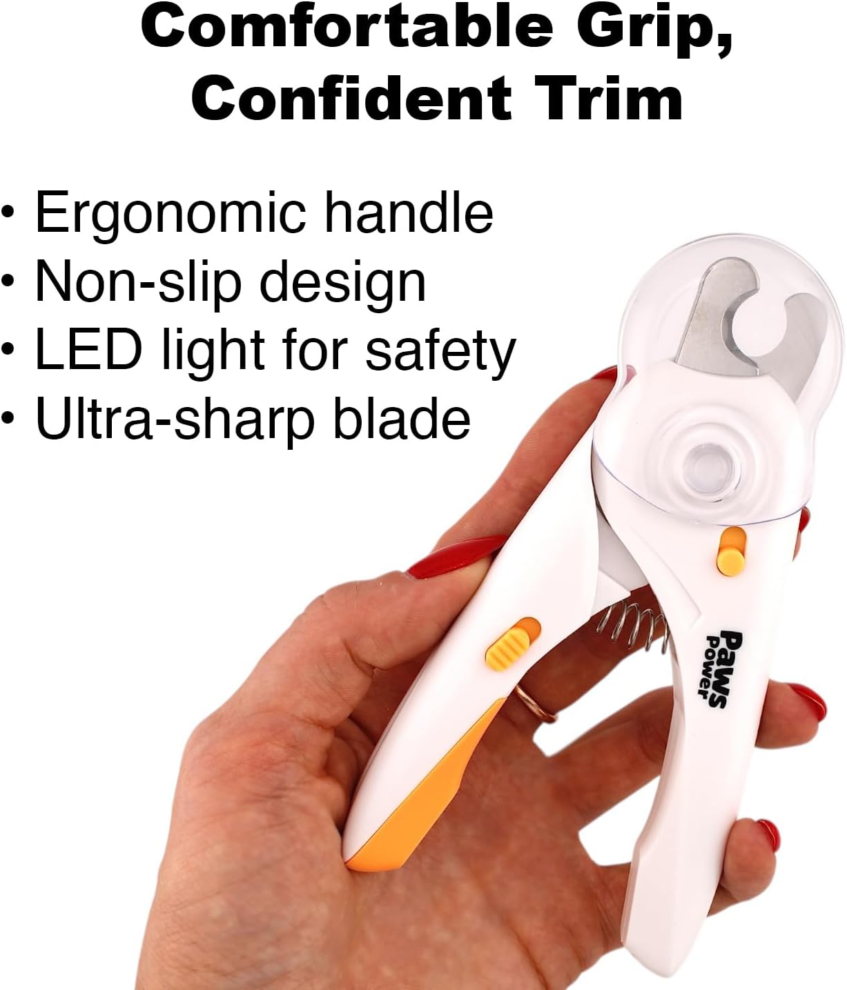 Cat Nail Clipper & Small Dog Nail Clippers with LED Light - Illuminates Nails & Bloodline for Safe, Easy Trimming - Extra Sharp, Avoid Over-Cutting - Essential Cat Supplies, White - Image 2