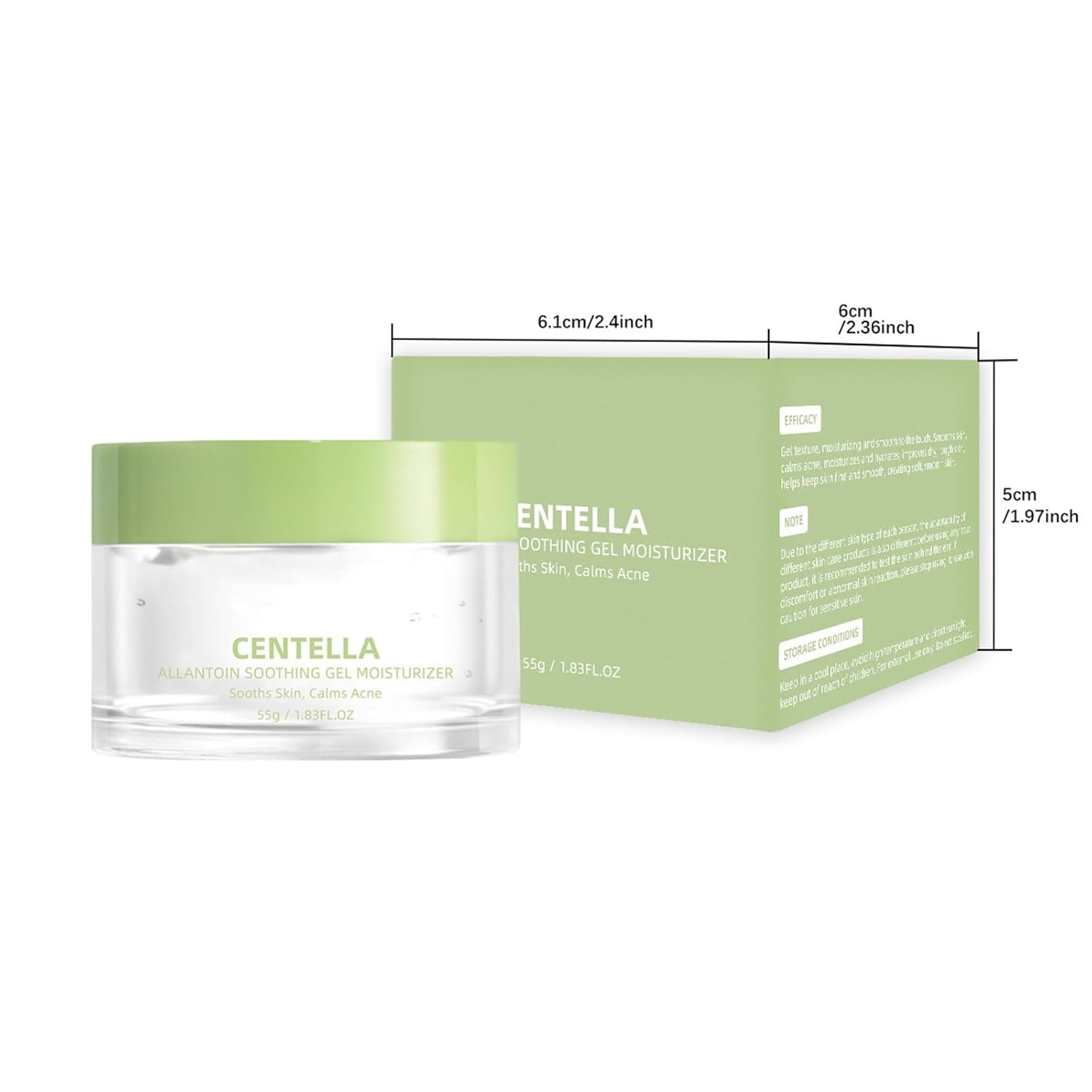 Centella Gel Moisturizer, Cntella Asiatica Soothing Gel Moisturizering for Face Natural Ingredients with Oat, Oat In Calming Gel Cream for Anti Acne Calm and Restore Oily Skin Moisturizer 1.83 Fl Oz - Image 8