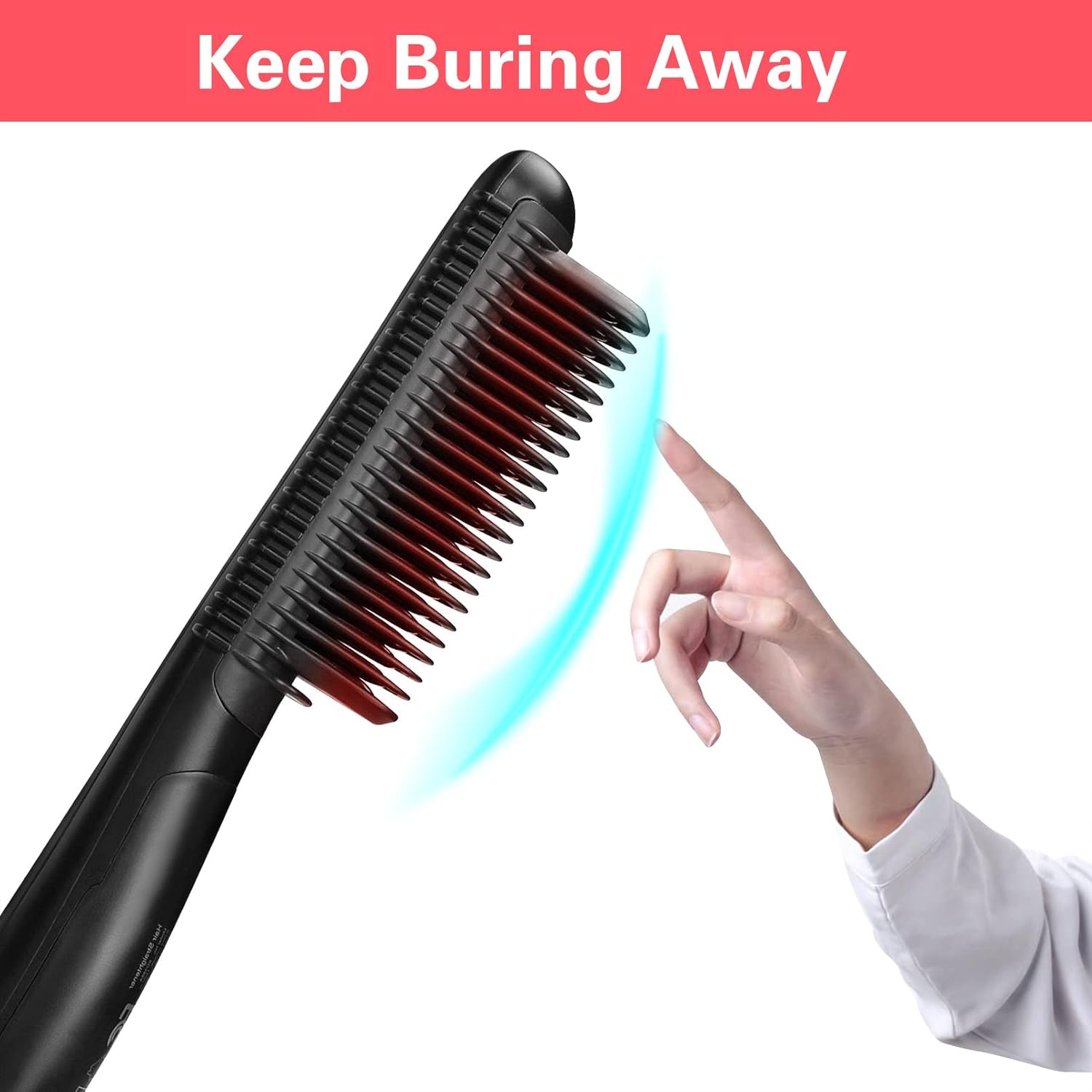 Ceramic Hair Straightener for Black Hair - Anti-Scald Design with 6 Temp Settings & Auto Shut Off, Salon-Quality Heat Protectant Styling Tool (Black) - Image 5