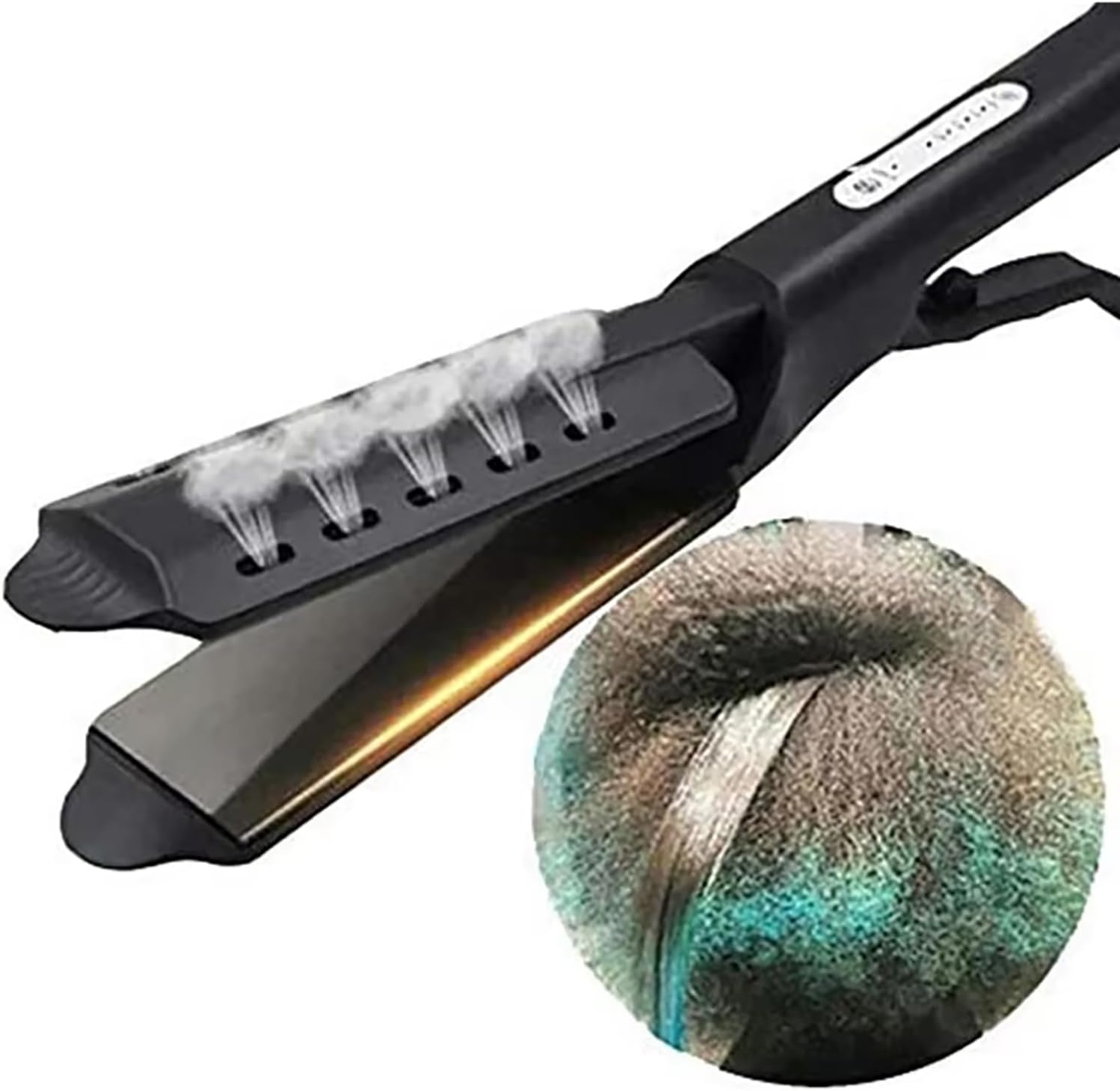 Ceramic Tourmaline Ionic Flat Iron Hair Straightener - Fast Heating Bio Ionic Flat Iron with 4-Step Temperature Control for Smooth, Silky Hair | Dual Wet & Dry Use (1 Pcs) - Image 6