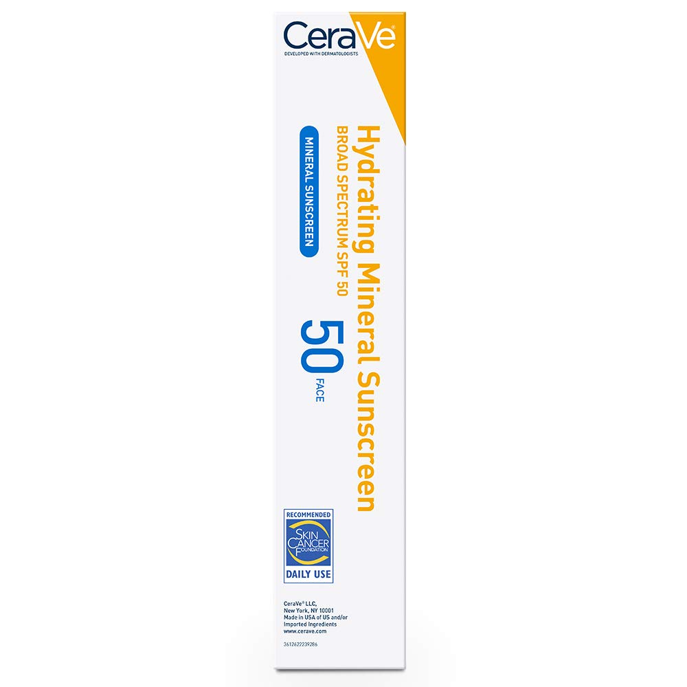 CeraVe SPF 50 Oil-Free Mineral Face Sunscreen with Zinc Oxide, 2.5 oz, New - Image 13