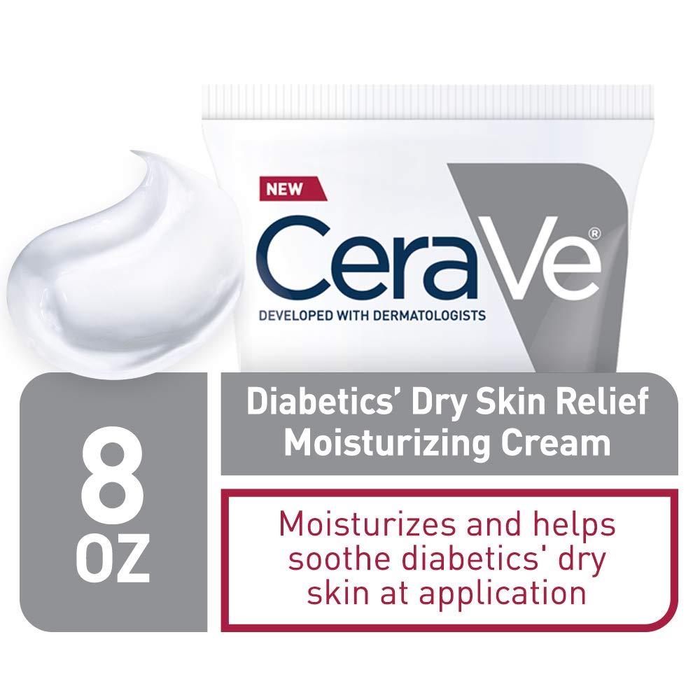 CeraVe Moisturizing Cream for Diabetics’ Dry Skin, Urea Cream with Bilberry for Face and Body, Fragrance Free & Paraben Free, 8 Ounce - Image 2
