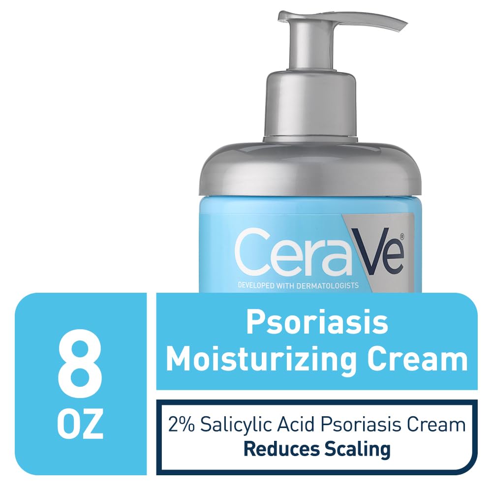 CeraVe Moisturizing Cream for Psoriasis Treatment, With Salicylic Acid for Dry Skin Itch Relief & Urea for Moisturizing, Fragrance Free & Allergy Tested, 8 Oz - Image 2