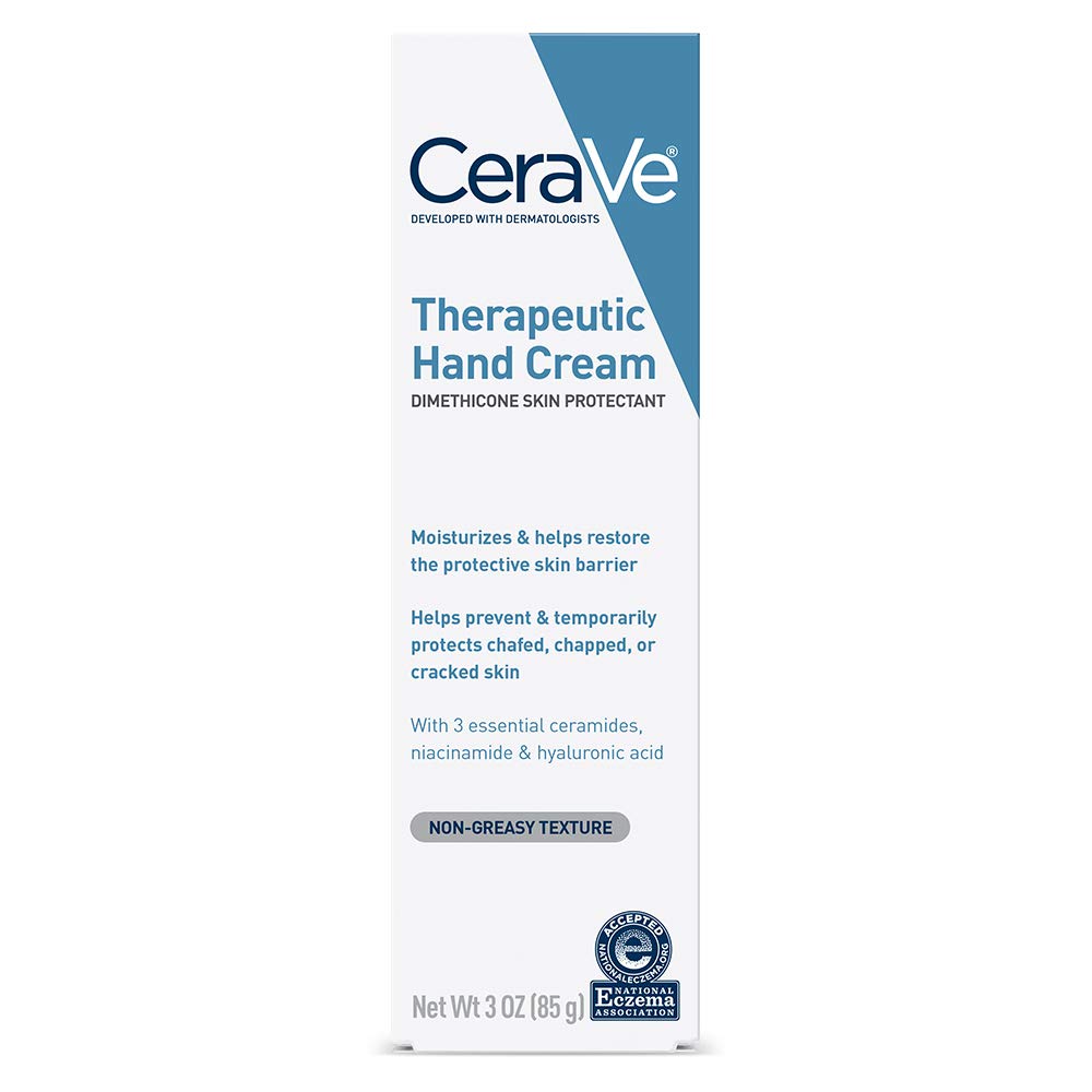 CeraVe Therapeutic Hand Cream for Dry Cracked Hands With Hyaluronic Acid and Niacinamide, Fragrance Free 3 Ounce - Image 8
