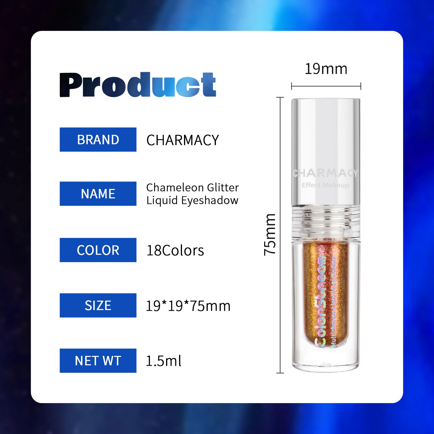 CHARMACY Liquid Duochrome Eyeshadow, Multi-Dimensional Eye Looks, Long Lasting Glitter Eye Shadow Sets Metallic Pigments, Quick Drying, Sparkling Shiny Eye Makeup for Beginners, 1.6g (#13) - Image 7