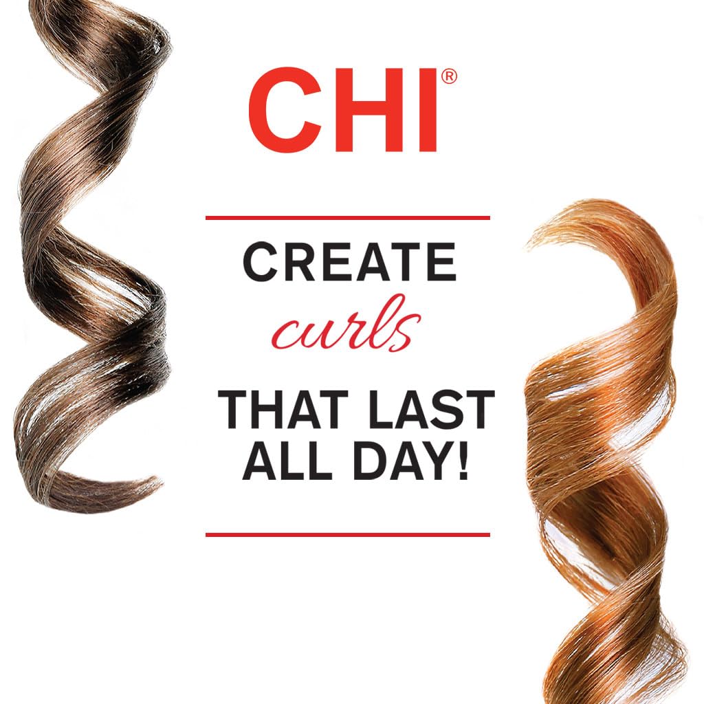CHI Air Texture Fire Red Ceramic Curl Iron, Hair Curler For Smooth & Shiny Curls, Adjustable Temperature & Automatic Shut-Off, 1" Barrel - Image 6