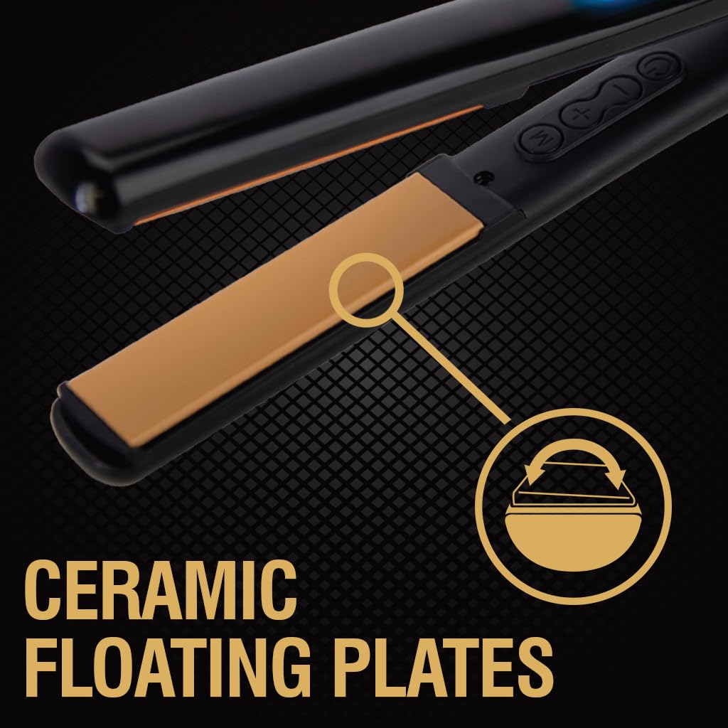 CHI Original Digital Ceramic Hairstyling Iron, Hair Straightener Delivers Shiny, Smooth Results, Even Heat for Less Damage, 1" Iron, Piano Black - Image 3