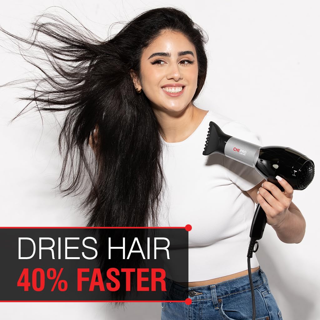 CHI Pro Hair Dryer, Ceramic Heater Reduces Frizz & Static Electricity, Helps Dry Hair Faster & Promotes Moisture & Shine - Image 4