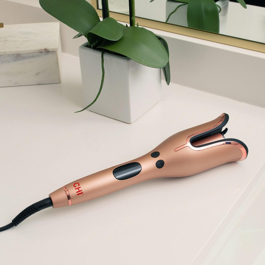 CHI Spin N Curl, Curling Iron For Healthy & Shiny Effortless Curls & Waves, Provides Preset Temperature Settings For Each Hair Texture, Rose Gold - Image 6