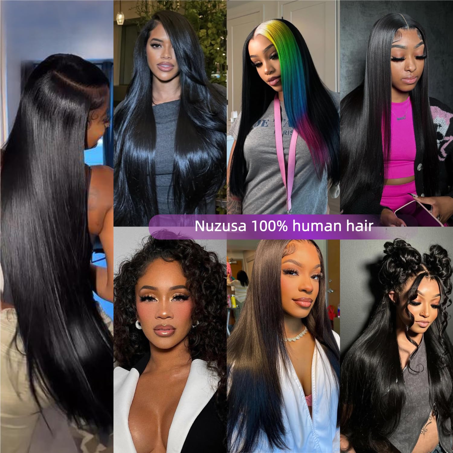 Clip in Hair Extensions Real Human Hair,100% Brazilian Remy Human Hair Extensions for Women,1B Natural Black 8pcs Per Set with Double Weft,20inch 105g,Straight - Image 6