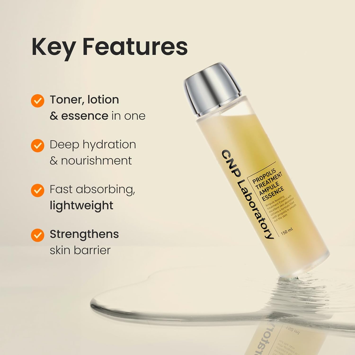 CNP Honey Glow Booster Toner (5.07 fl. oz) - Hydrating Honey Ceramide Toner with Propolis Extract & Hyaluronic Acid, Soothing, Nourishing, for Glass Skin, Gifts for Women, Korean Skin Care - Image 3