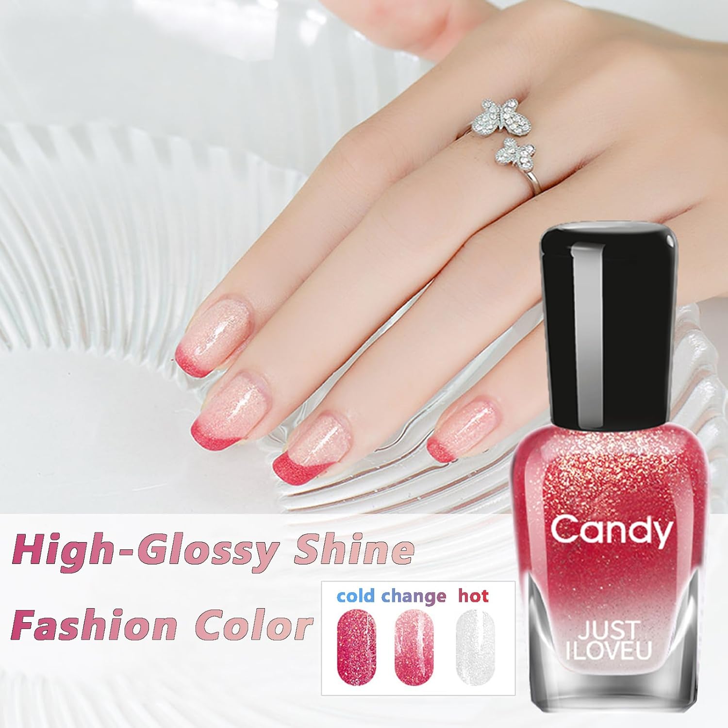 Color Changing Gel Nail Polish Set for DIY Manicure Nail Art, High Gloss Shine Blue Purple Gel Polish, Quick Dry Nail Polish Without UV Lamp (4 Colors Set 7ml) - Image 4