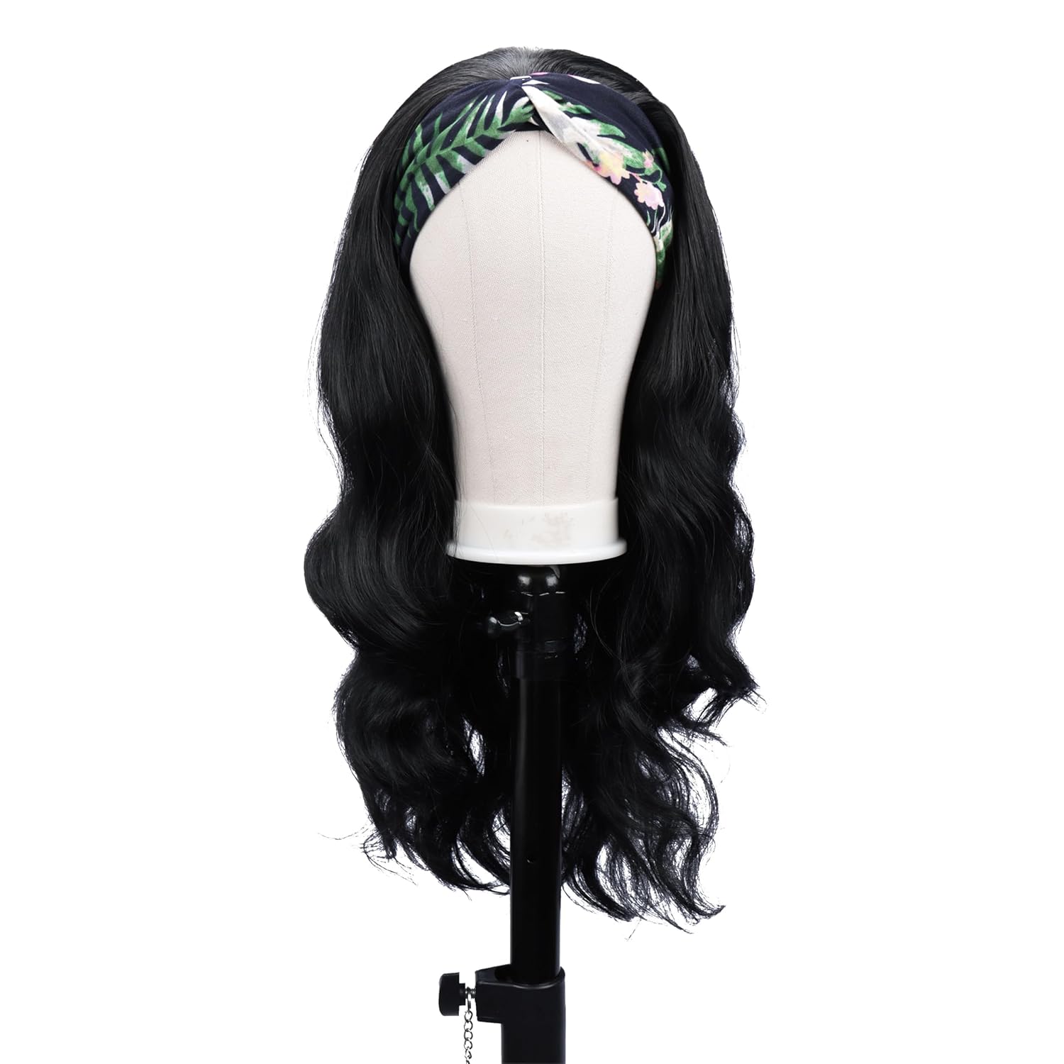 Colorful Queen Glueless Headband Wig Long Black Body Wave Headband Wigs for Black Women Synthetic Natural Looking Wavy Wig Heat Resistant 180% Density (26inch, 1B#) - Image 9
