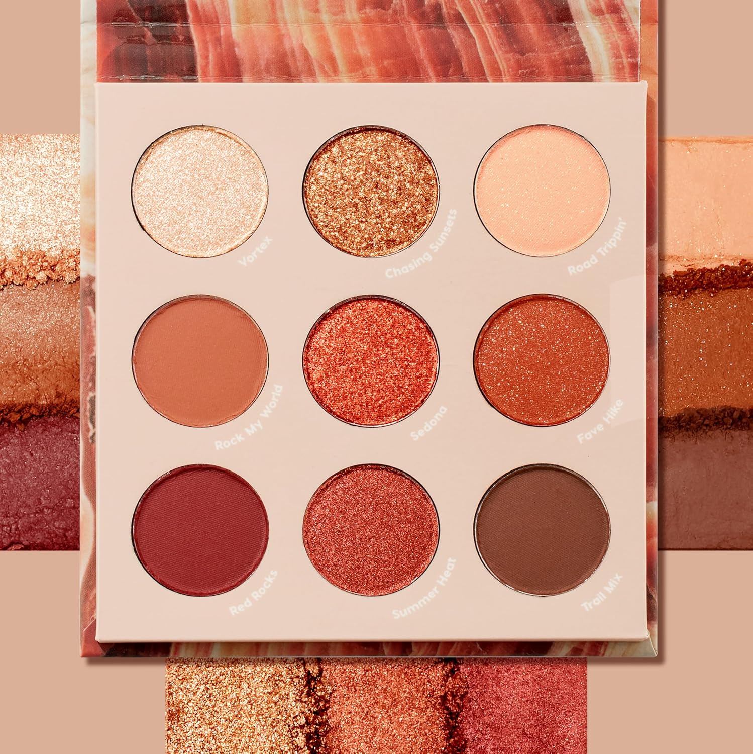 Colourpop Rock On Eyeshadow Palette - Warm, Earthy Terracotta Palette with Metallic and Matte Finishes - High-Pigment Eye Makeup with a Long-Wearing Formula (0.3 oz) - Image 2