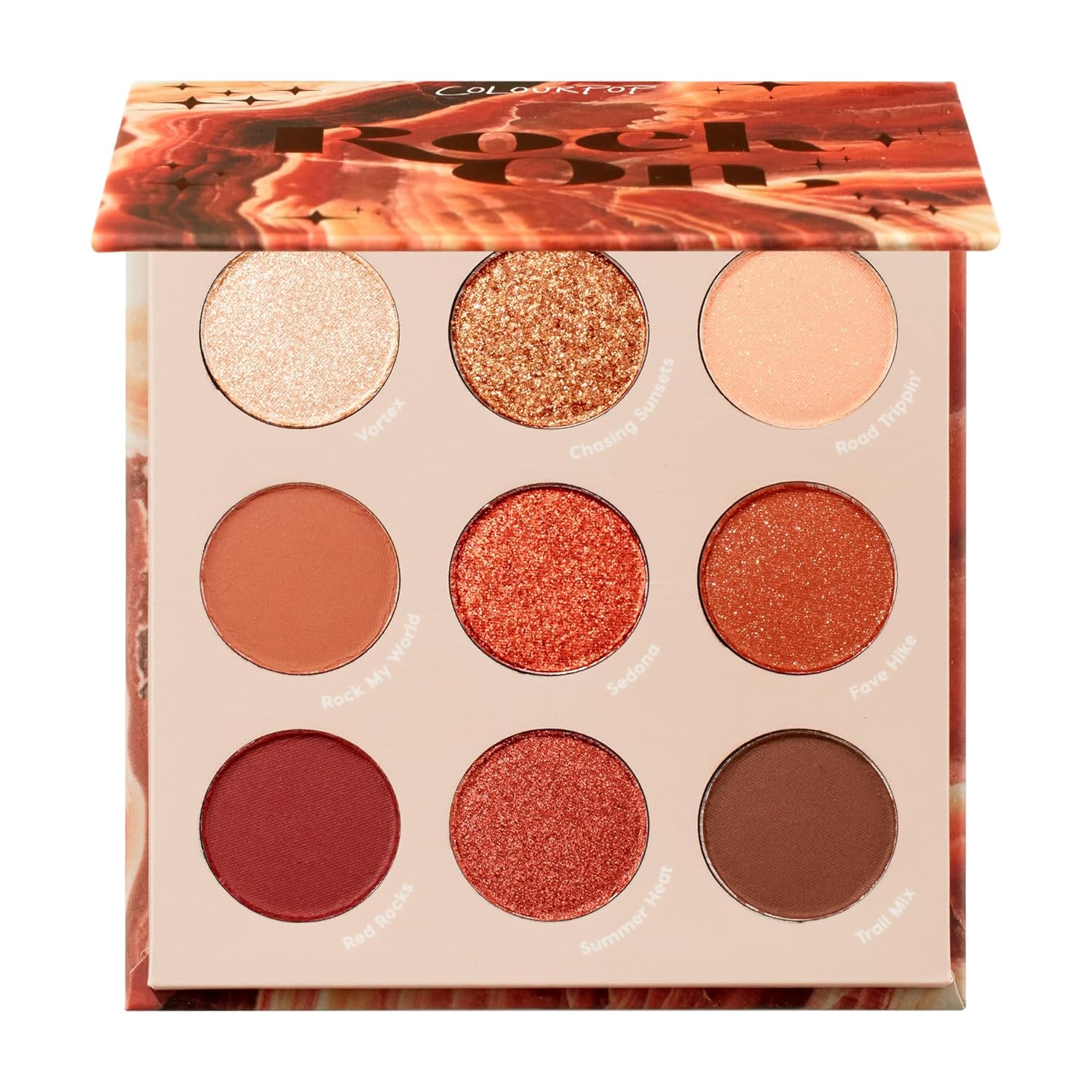 Colourpop Rock On Eyeshadow Palette - Warm, Earthy Terracotta Palette with Metallic and Matte Finishes - High-Pigment Eye Makeup with a Long-Wearing Formula (0.3 oz)