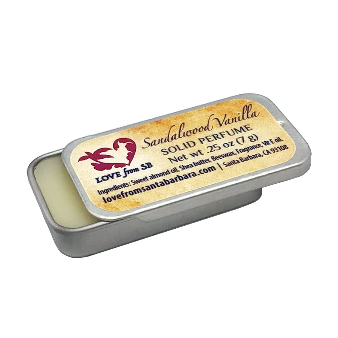 Compact Personal Sandalwood Vanilla Solid Perfume | Compact Personal Luxurious Artisan Spa Gift | Convenient, fits in your purse or travel bag | Sandalwood Perfume