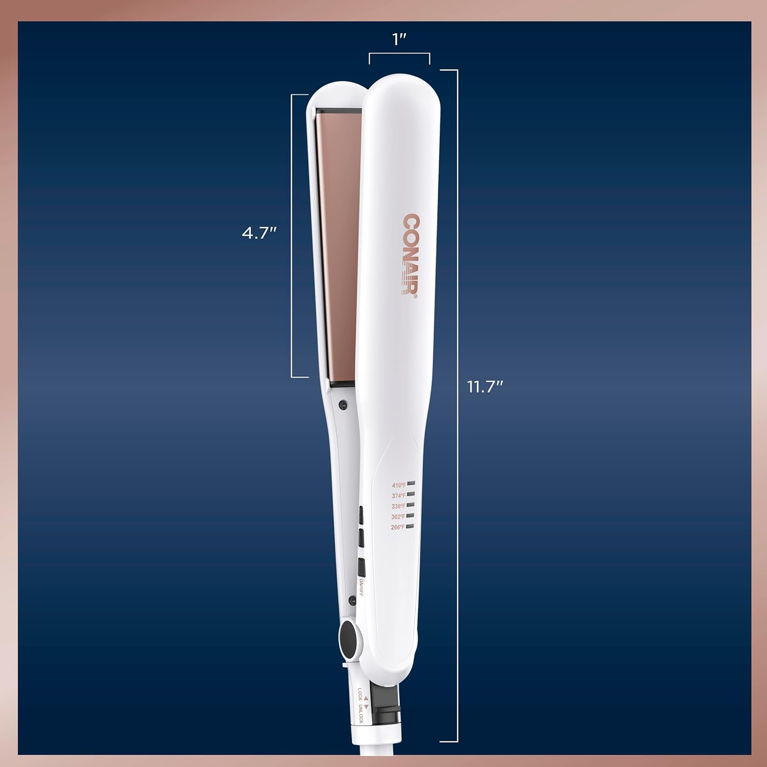 Conair Double Ceramic Flat Iron Hair Straightener 1 1/4-inch Plates - Image 6