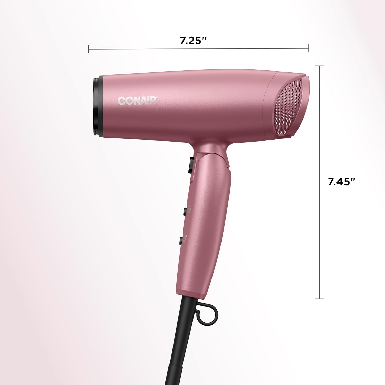 Conair Hair Dryer with Diffuser and Folding Handle, Travel Friendly Hair Dryer, Radiance Boost Blow Dryer for Less Frizz, More Shine, and Irresistibly Silky Hair, Includes Diffuser and Concentrator - Image 7