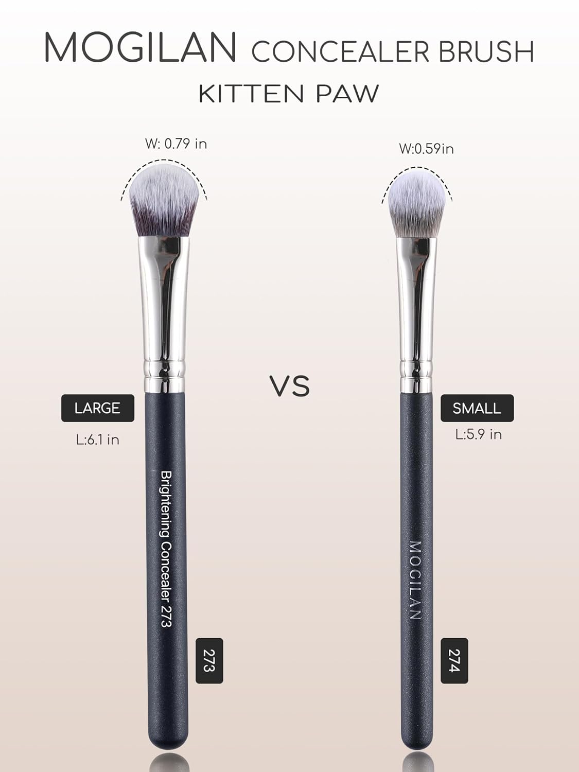 Concealer Brush Under Eye Kitten Paw Makeup Brush Soft Synthetic Bristles for Liquid Cream Powder Eye Concealer Eyeshadow Blending Covers Blemishes Imperfections & Dark Circles Face Brush 273 - Image 8