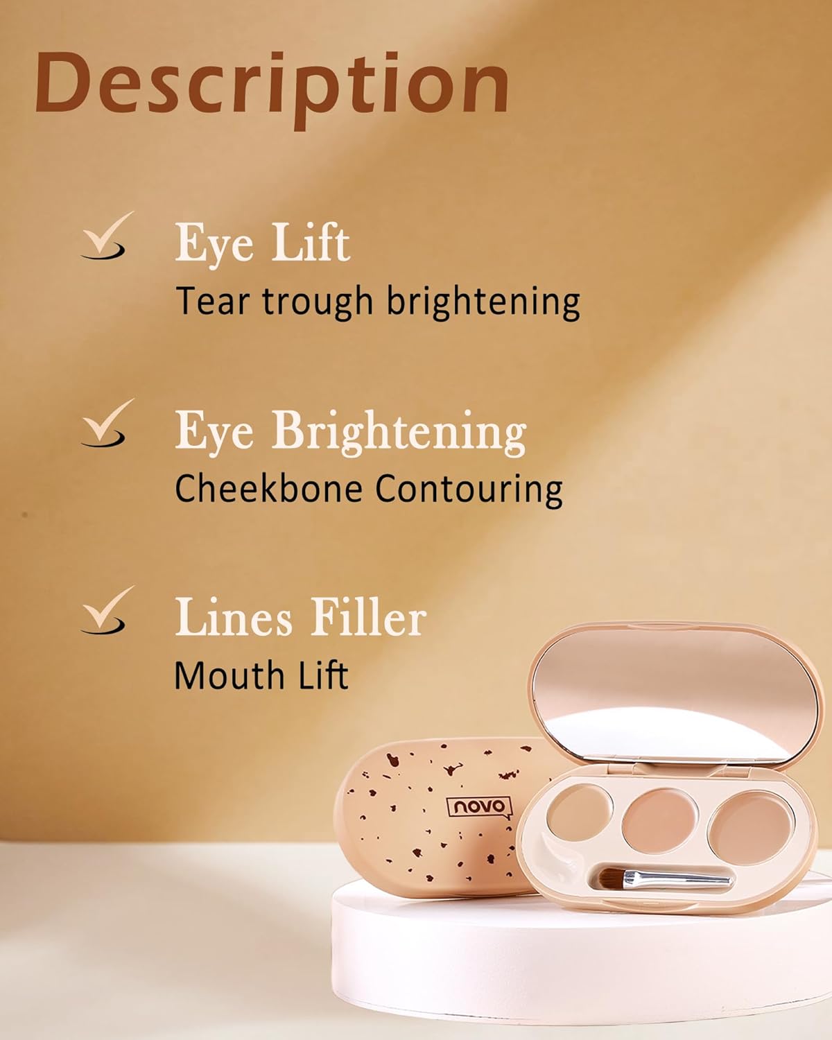 Concealer Full Coverage Set,3 In 1 Correcting Concealer Palette,Waterproof Longlasting Blendable Contour Cream Kit for Dark Circle,under Eye Brightene Foundation Makeup Palette,corrector de ojeras-02 - Image 2